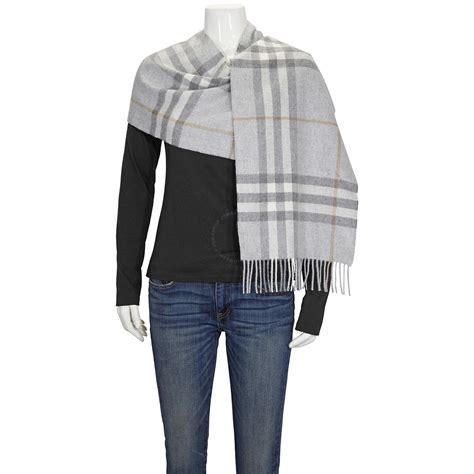 burberry scarf grey cashmere|Burberry cashmere scarf for women.